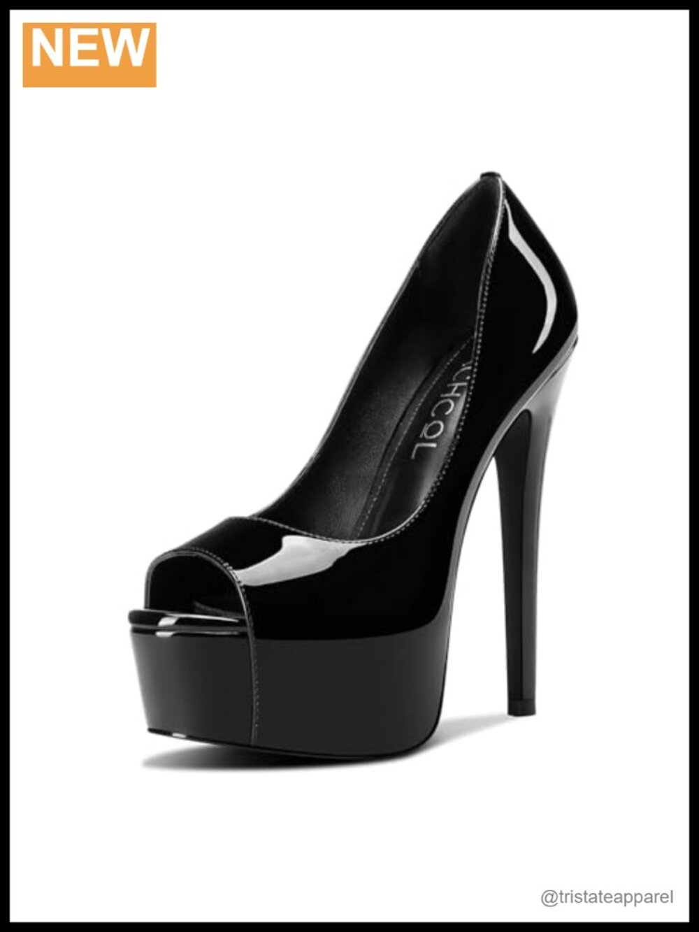 Peep Toe Platform Stiletto High Heel Pumps Slip-On Patent Leather Dress Shoes